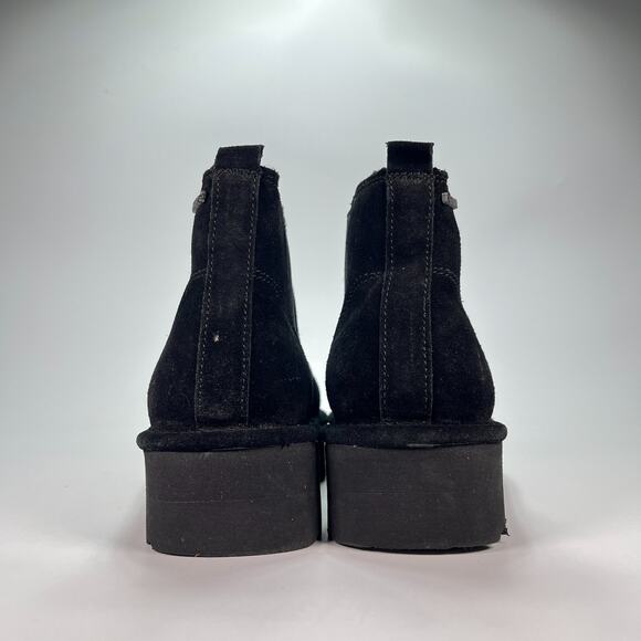 Bearpaw Retro Drew Platform Chelsea Boots Black Suede Ankle Boots Women's Size 6 - Picture 5 of 10